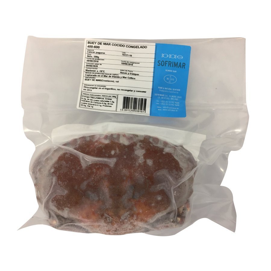 Buey de mar cocido congelado SOFRIMAR (400-600) 500 g pn