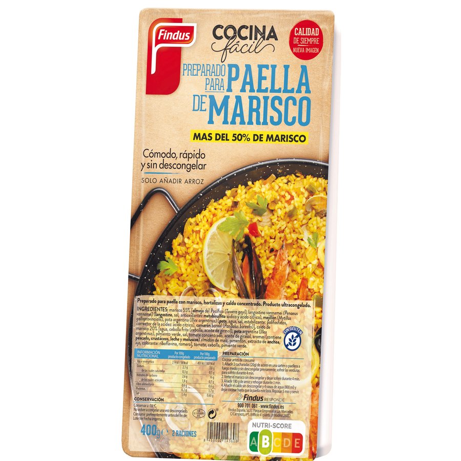 Preparado paella marisco con caldo FINDUS 400 g