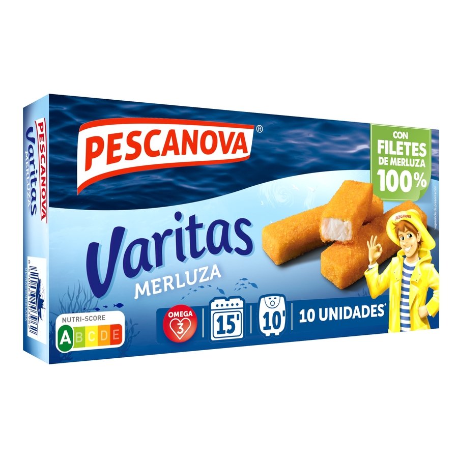 Varitas merluza empanadas PESCANOVA estuche 300 g