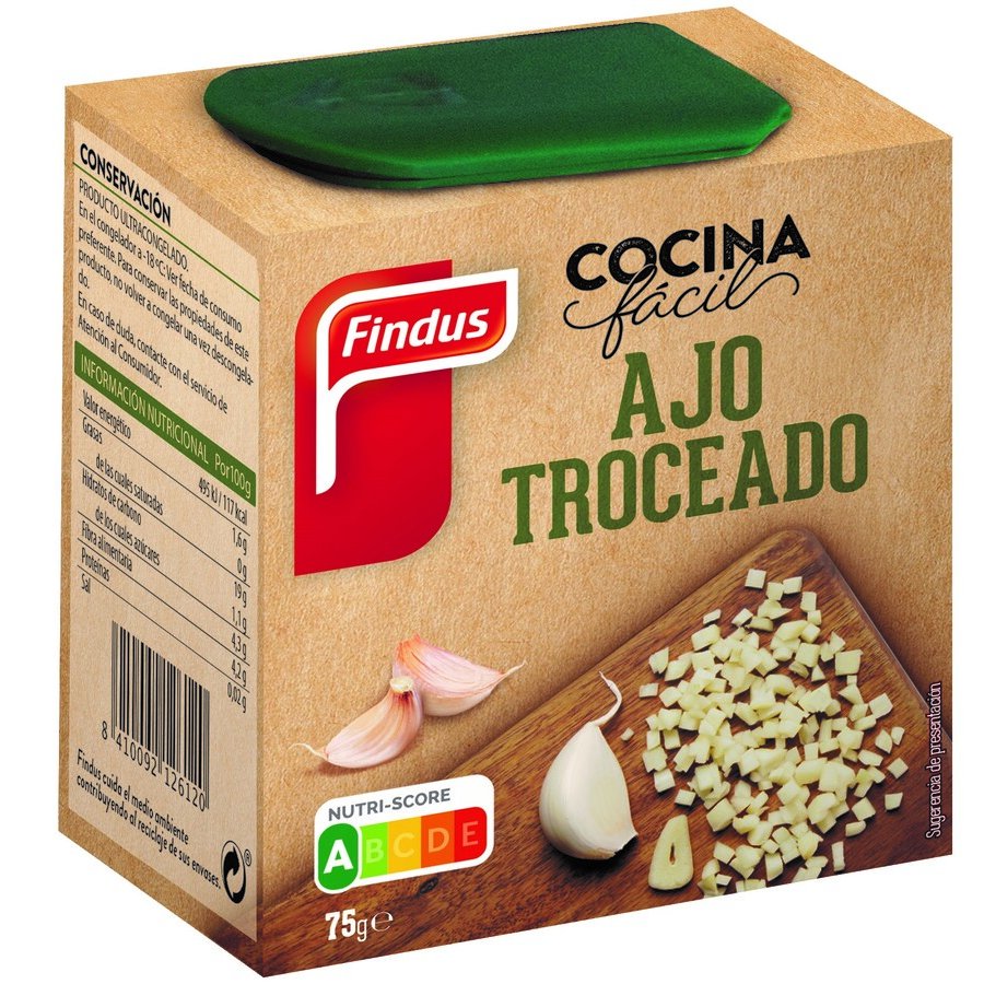 Ajo troceado congelado FINDUS 75 g pn