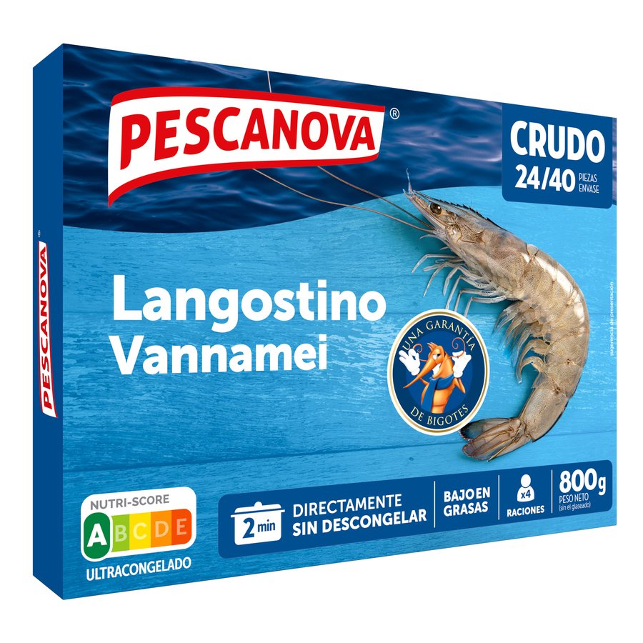 Langostino vannamei 24/40 extra PESCANOVA 800 g pn.