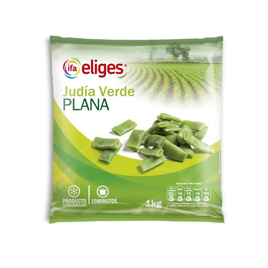 Judías verdes planas troceadas congeladas IFA ELIGES 1 kg