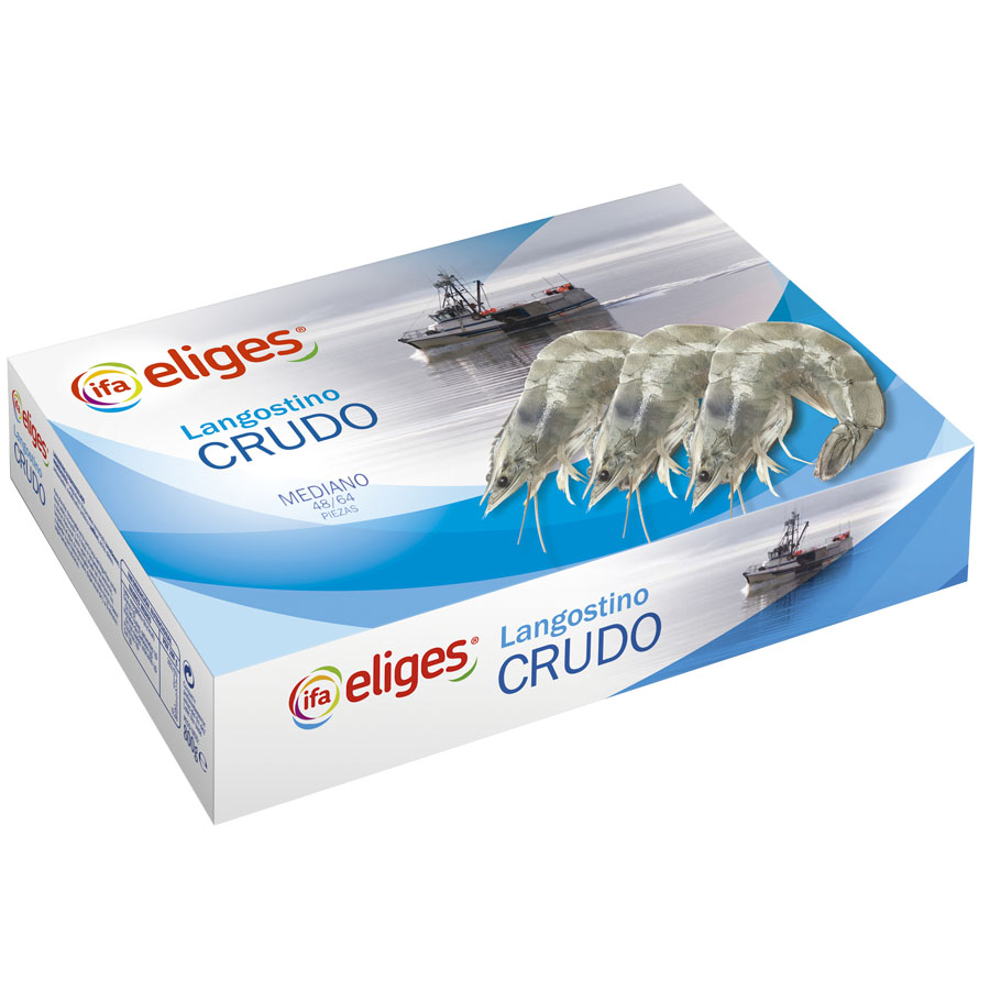 Langostino congelado crudo vannamei 48/64 IFA ELIGES 800 g pn