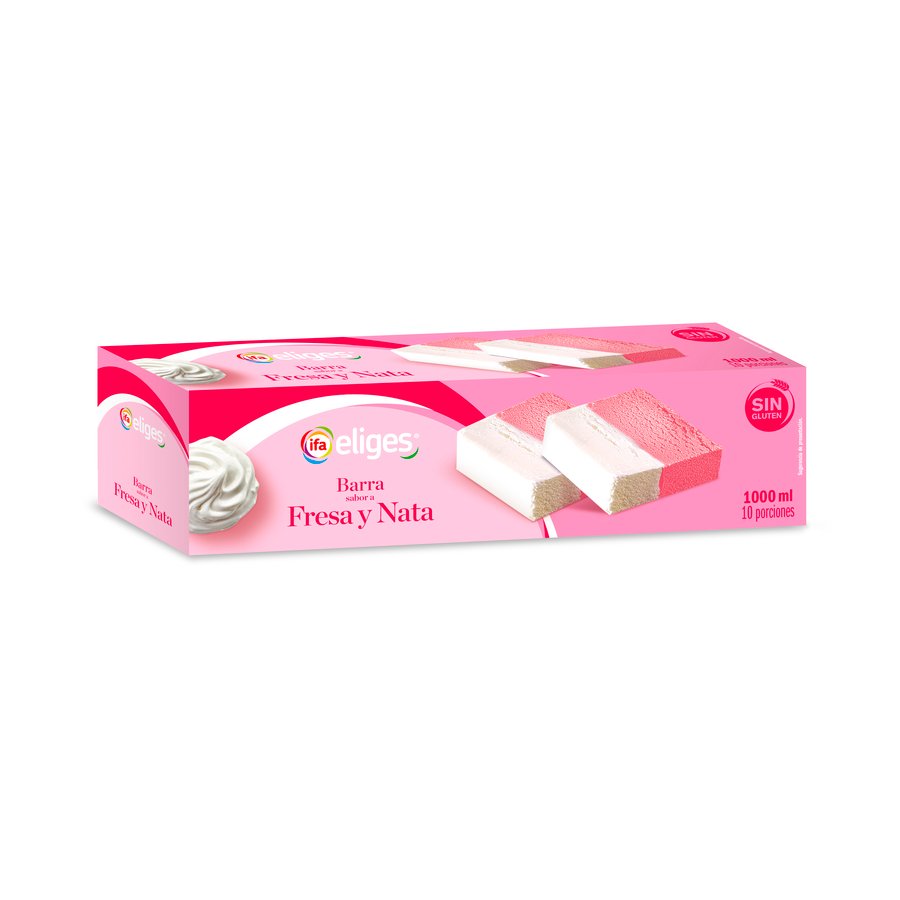 Helado barra nata y fresa IFA ELIGES 510 g