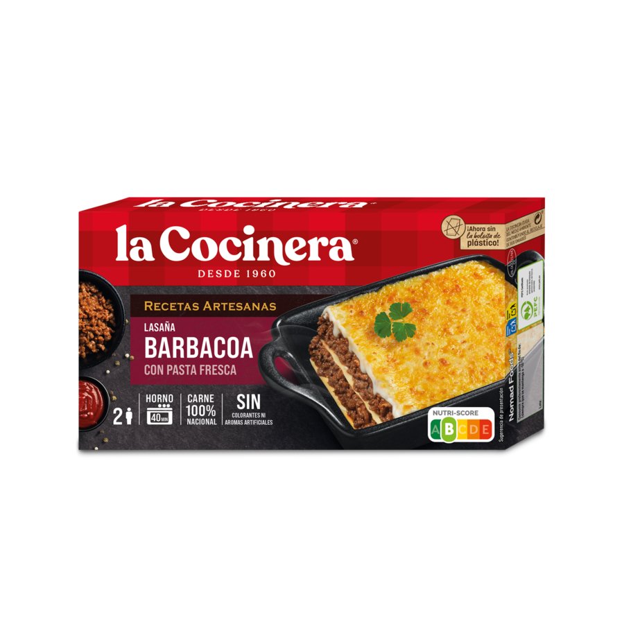 Lasaña barbacoa congelada LA COCINERA 500 g