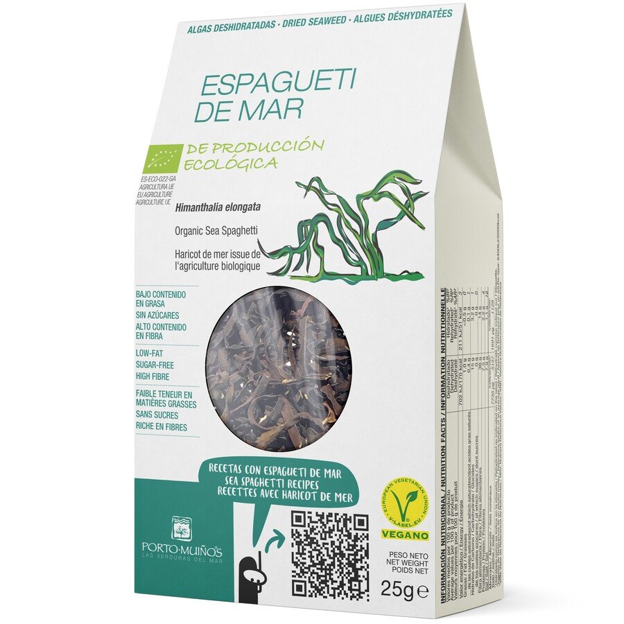 Algas deshidratadas ecológicas espaguetti mar 25 g