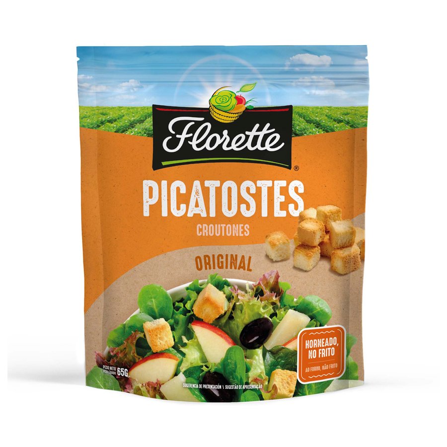 Picatostes croutones natural FLORETTE bandeja 65 g