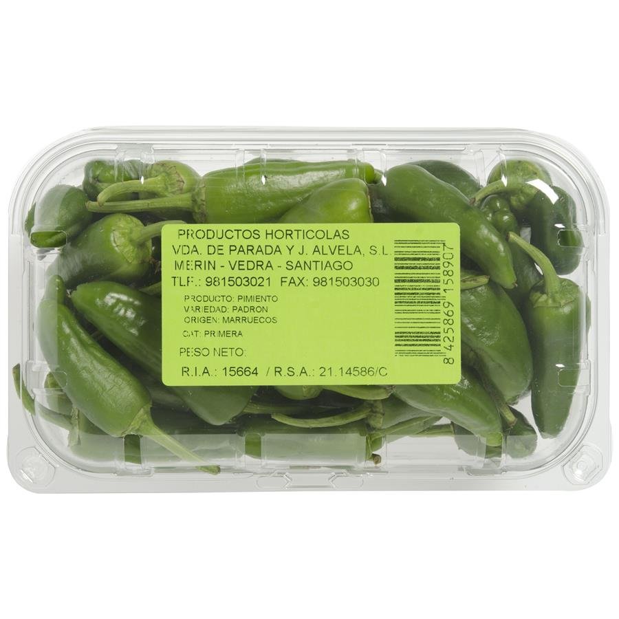 Pimiento tipo padrón (longitud 3 a 8 cm) bandeja 300 g