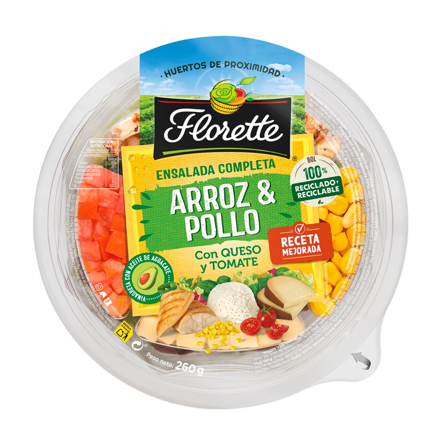 Ensalada completa arroz & pollo FLORETTE 260 g