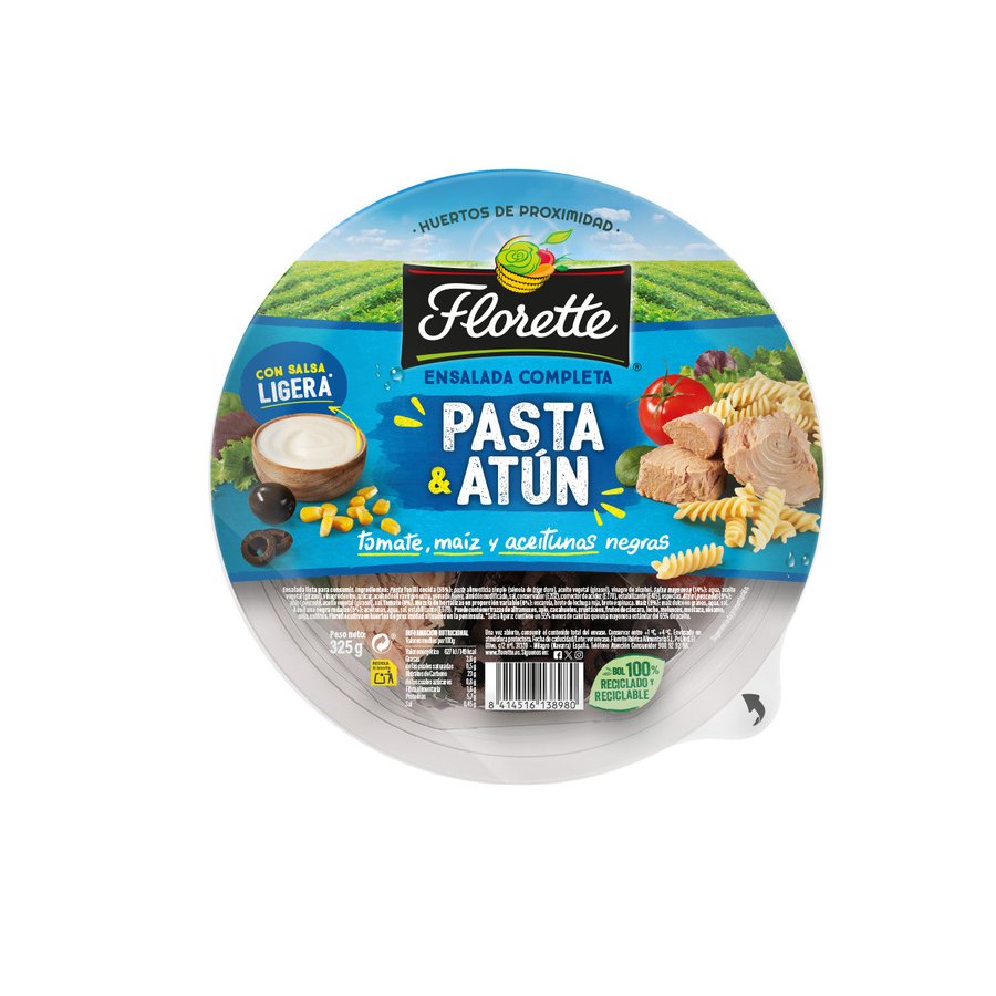 Ensalada completa pasta y atún FLORETTE 325 g