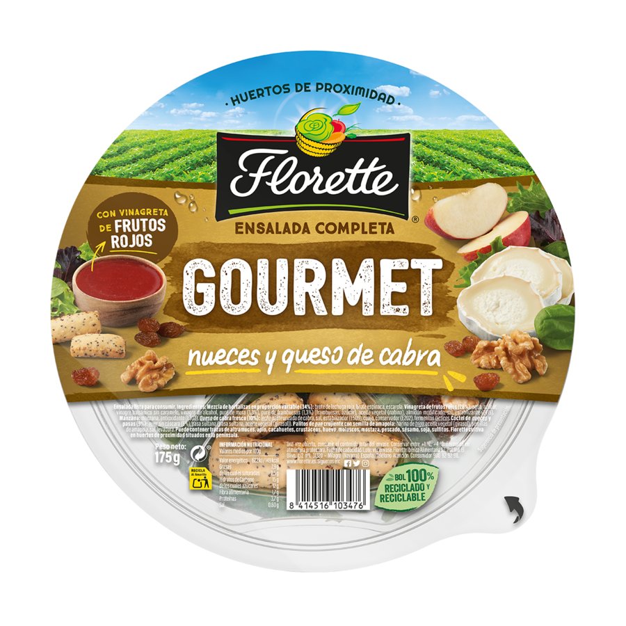 Ensalada completa gourmet FLORETTE barqueta 175 g