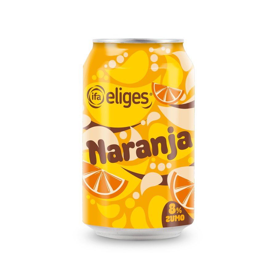 Refresco naranja con gas IFA Eliges lata 33 cl