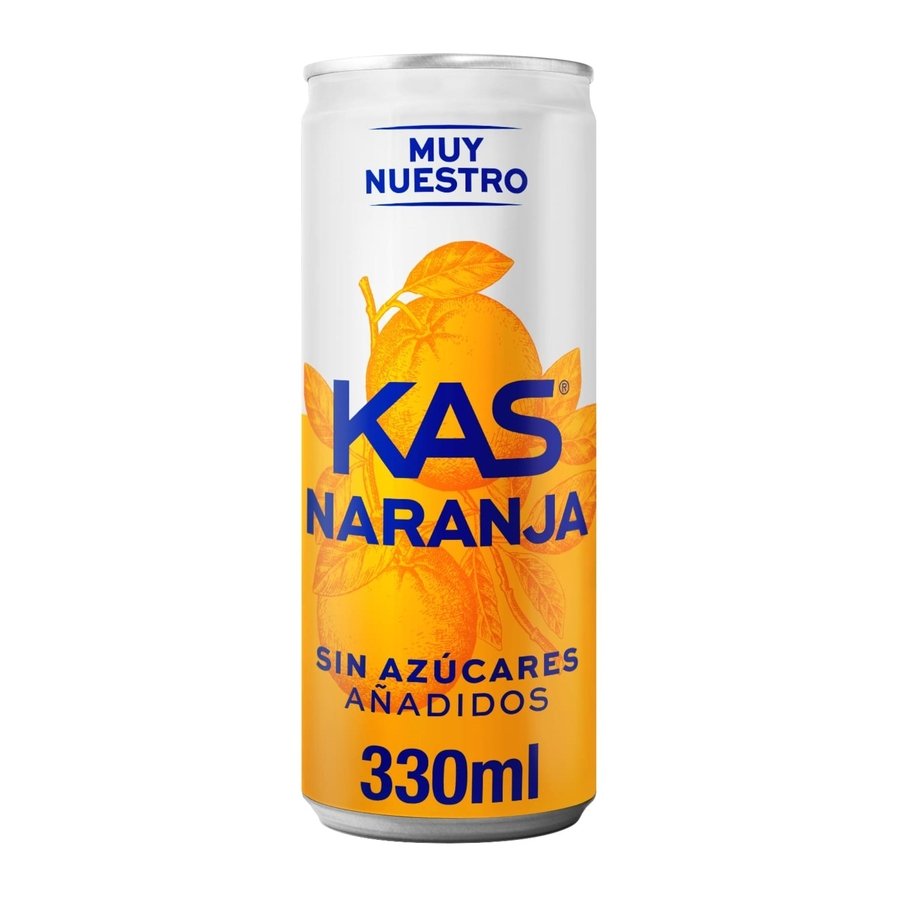 Refresco KAS naranja sin azúcares añadidos lata 33 cl