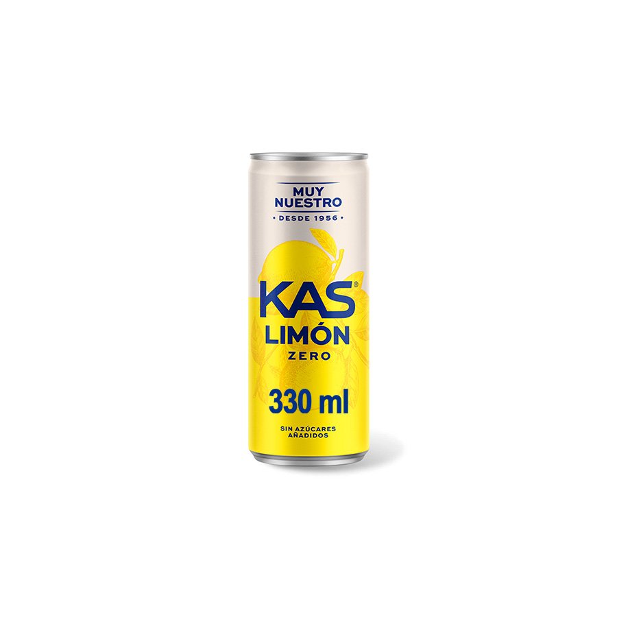 Refresco KAS limón sin azúcares añadidos lata 33 cl