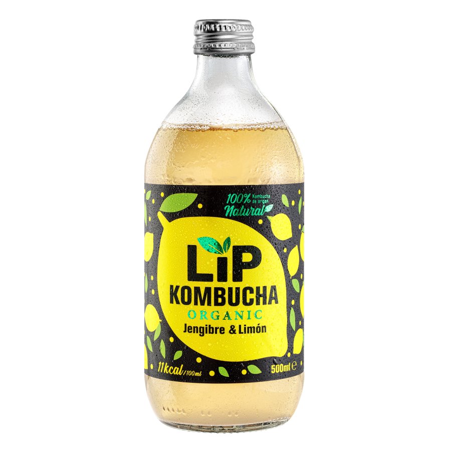 Kombucha organic jengibre y limón LIP botella 50 cl
