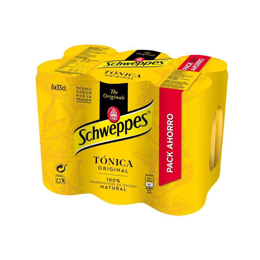Tónica SCHWEPPES lata pack 6x33 cl