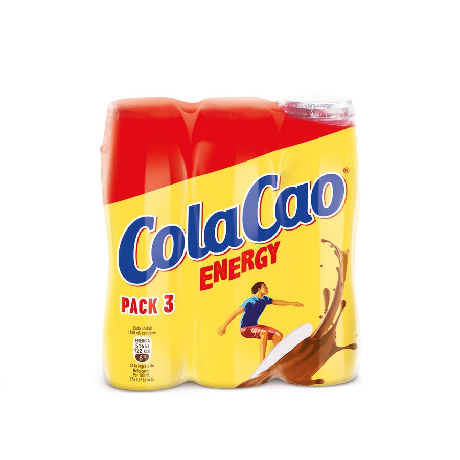 Batido cacao COLA CAO Energy pack 3x188 ml