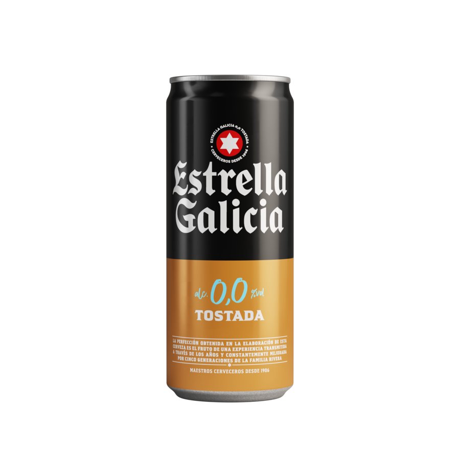 Cerveza ESTRELLA GALICIA 0,0 tostada lata 33 cl