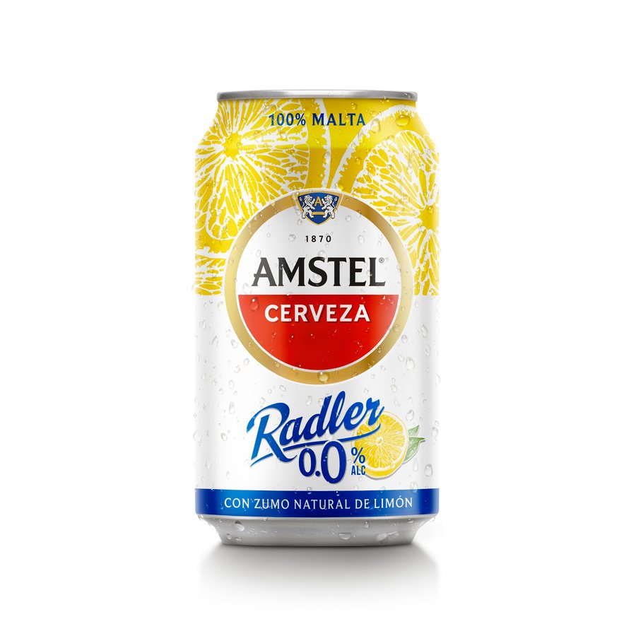 Cerveza AMSTEL Radler limón 0.0 lata 33 cl