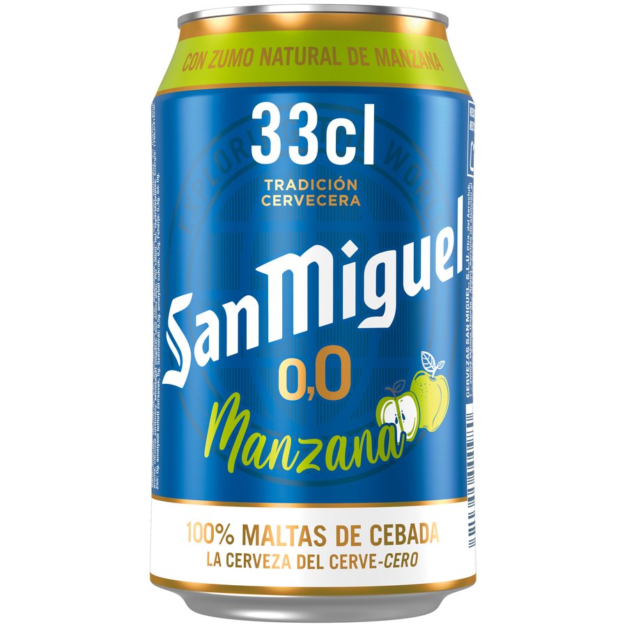 Cerveza SAN MIGUEL 0,0% manzana lata 33 cl