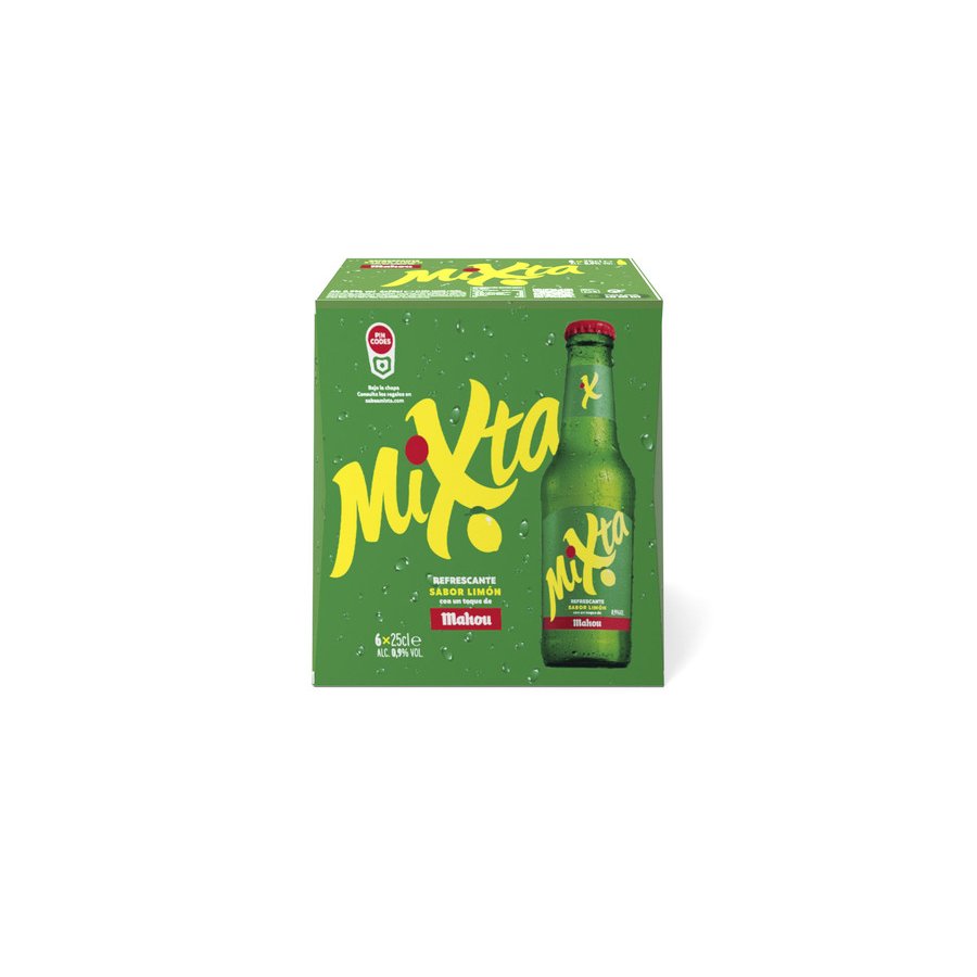 Cerveza mixta MAHOU sabor limón pack 6x25 cl