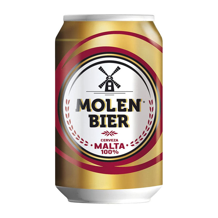 Cerveza rubia 100% malta MOLEN BIER lata 33 cl