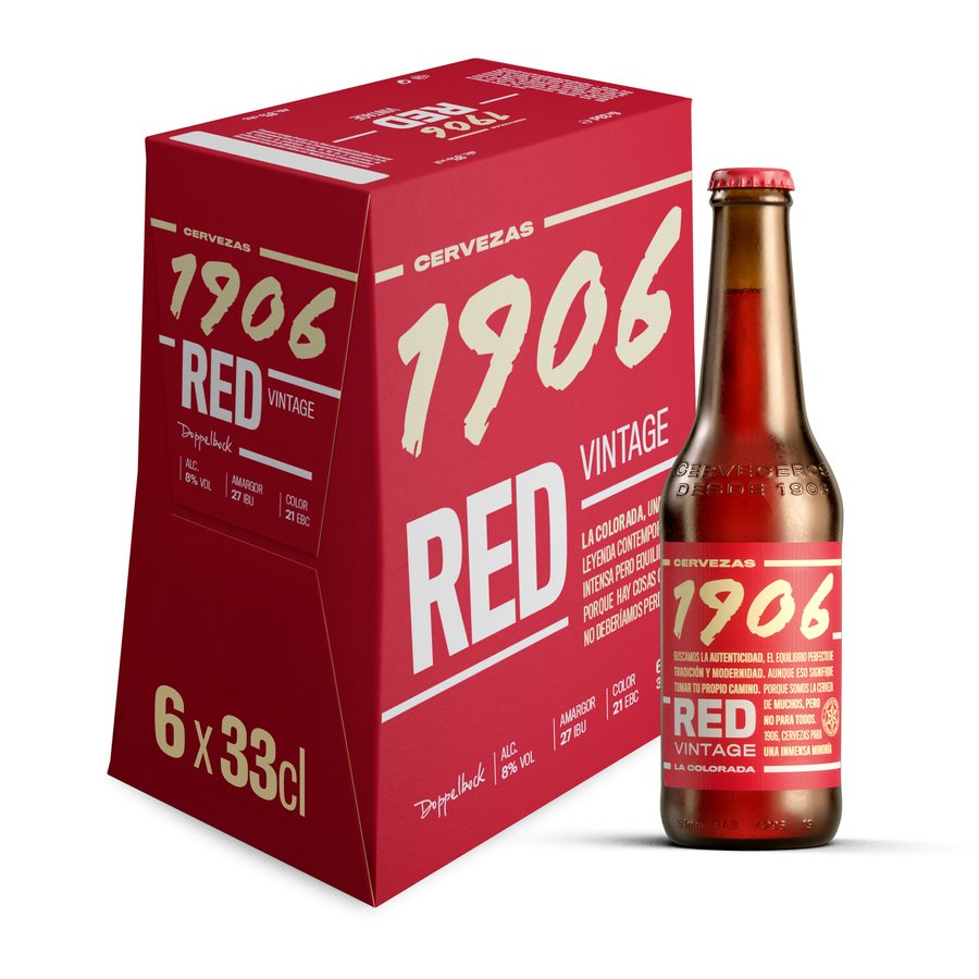 Cerveza ESTRELLA GALICIA 1906 red vintage botellín 6x33 cl