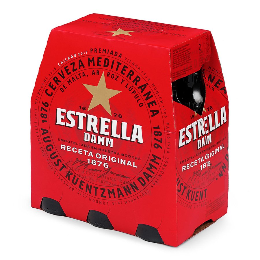 Cerveza ESTRELLA DAMM pack 6x25 cl