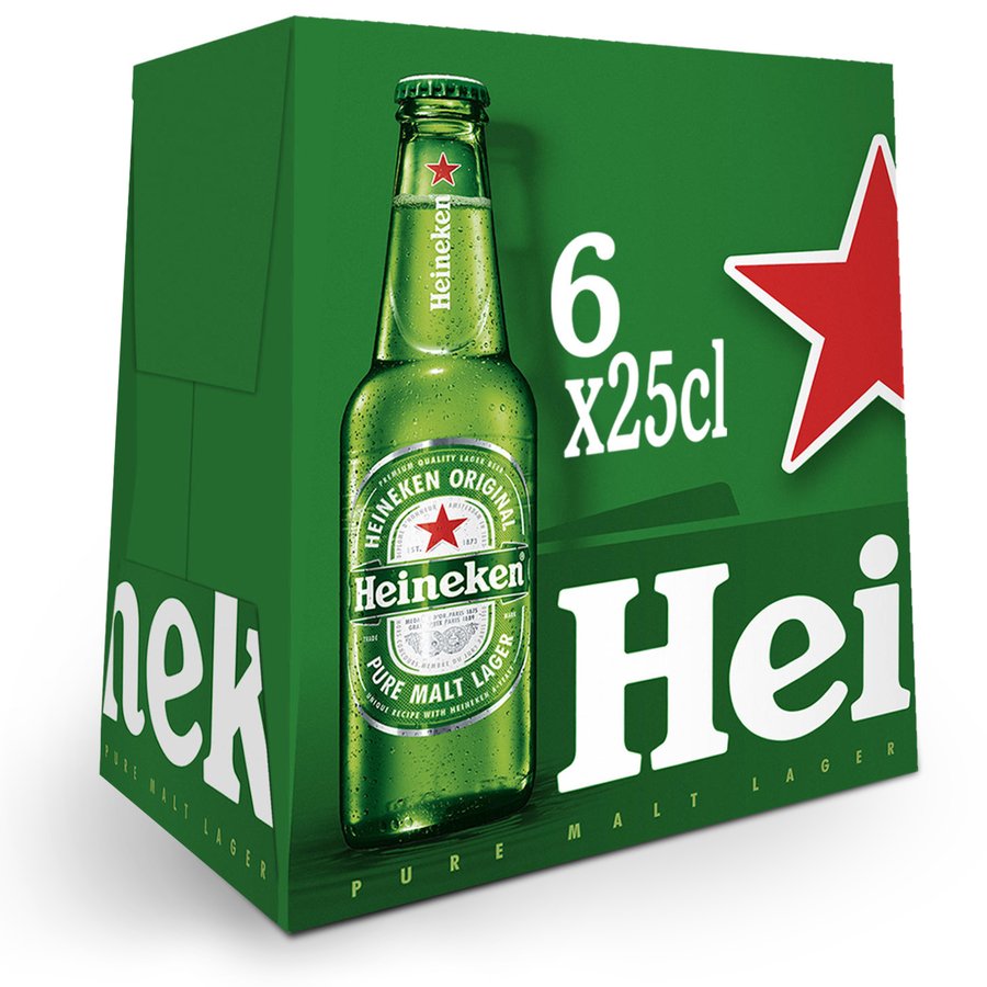 Cerveza holandesa HEINEKEN pack 6x25 cl