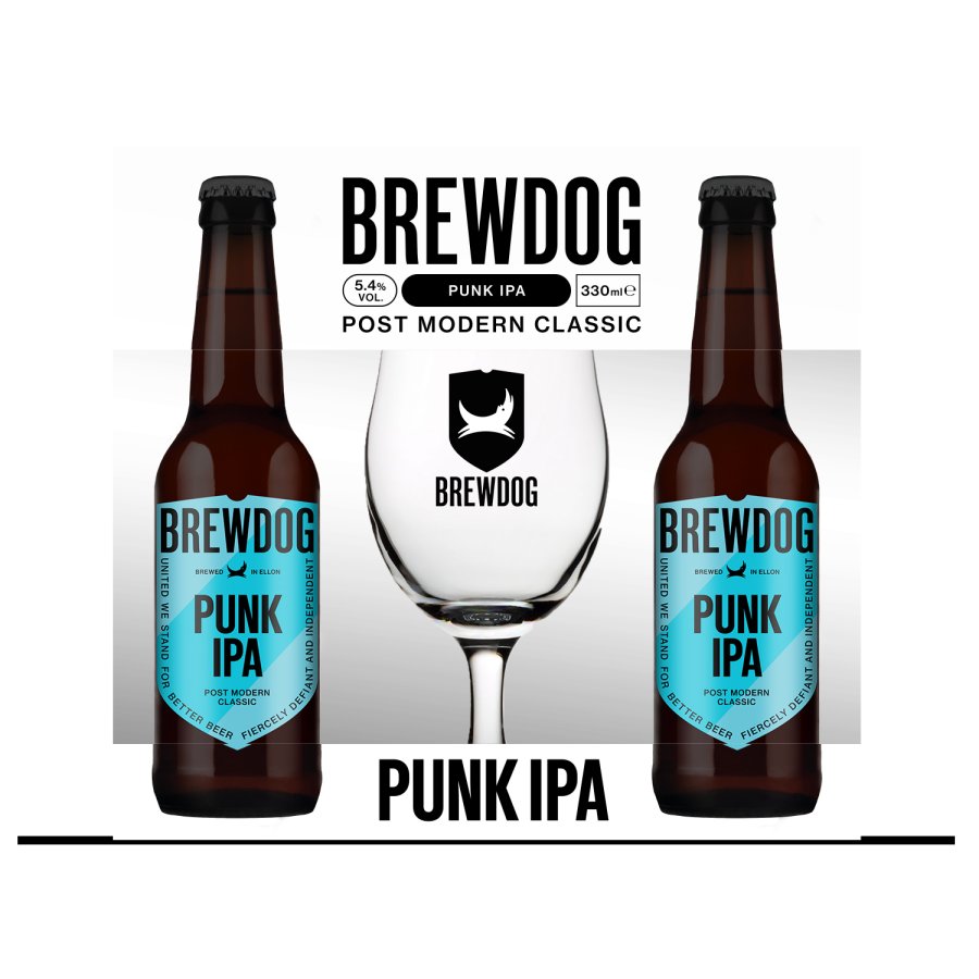 Cerveza escocesa BREWDOG Punk Ipa 2x33cl+copa