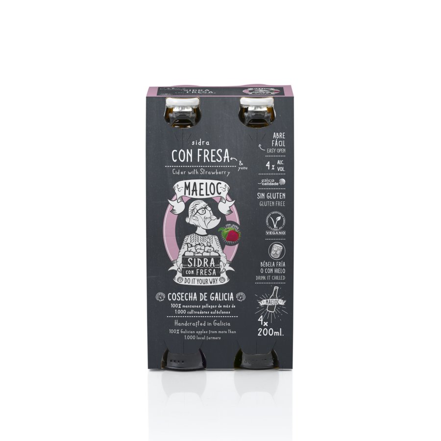 Sidra sabor fresa MAELOC pack 4X20 cl.