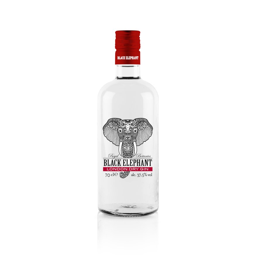 Ginebra london dry gin BLACK ELEPHANT botella 70 cl.