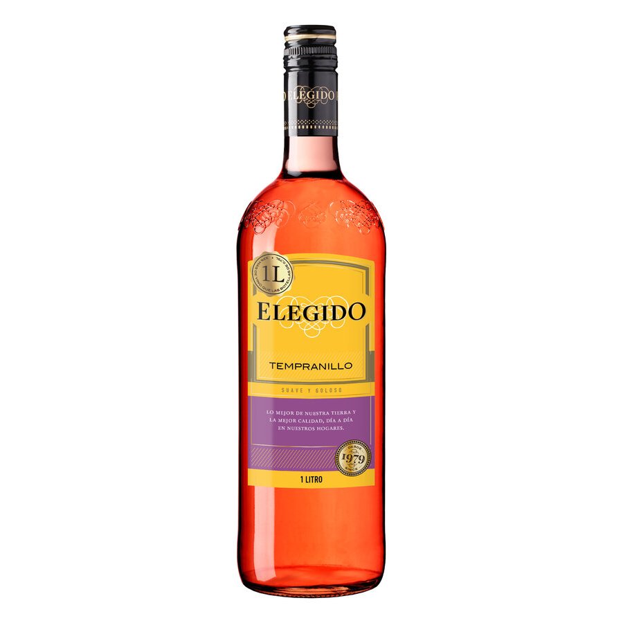 Vino ELEGIDO tempranillo rosado botella 1 l