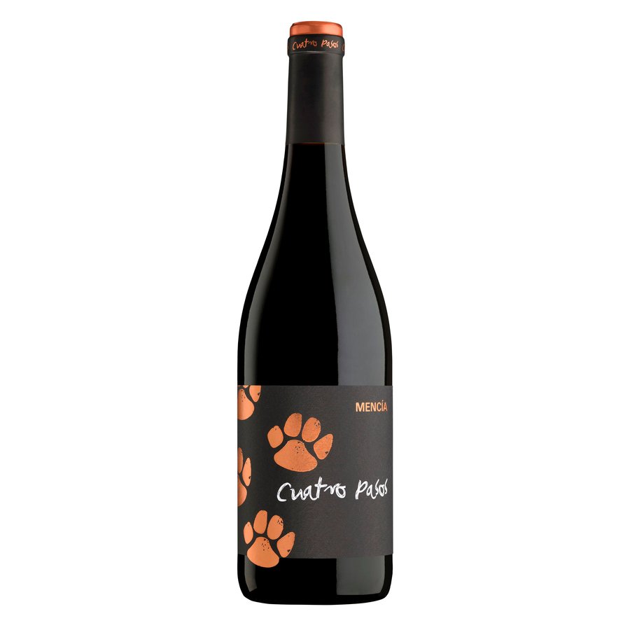 Vino D.O.Bierzo tinto CUATRO PASOS mencía botella 75 cl.