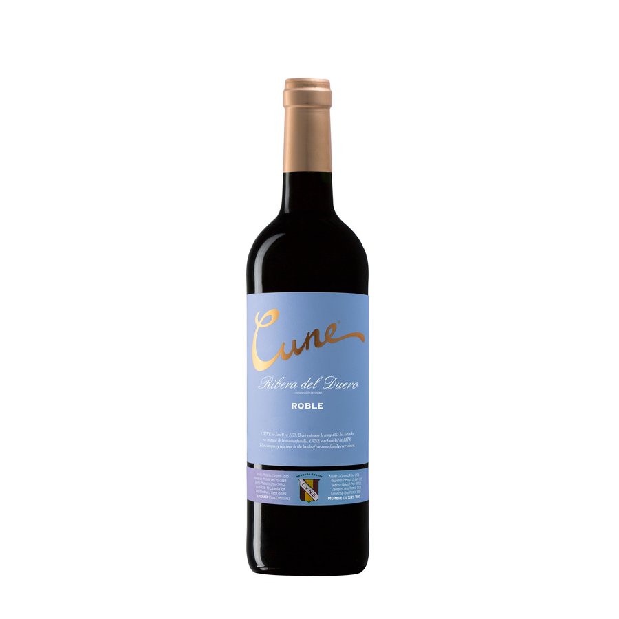 Vino D.O Ribera del Duero tinto CUNE roble botella 75 cl.