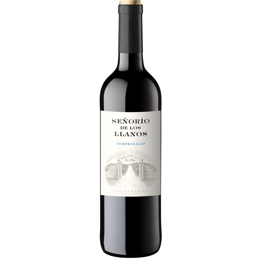 Vino Valdepeñas tinto SEÑORIO LLANOS tempranillo 75 cl.