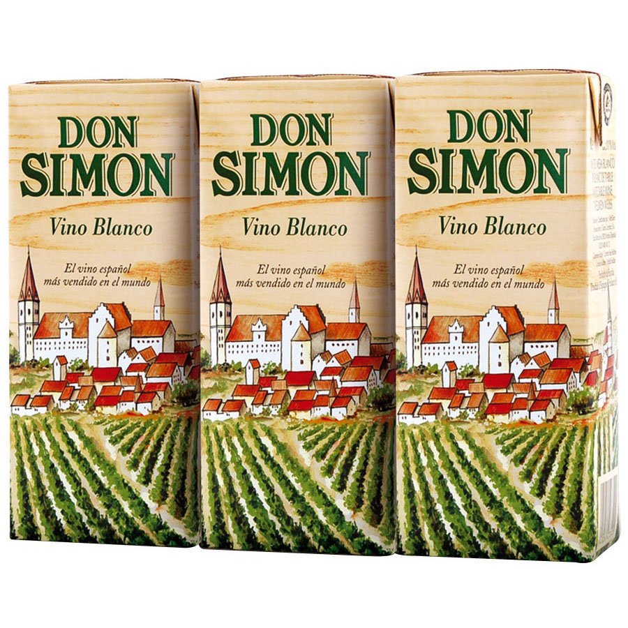 Vino DON SIMON blanco brik 18,7 cl pack 3 unidades