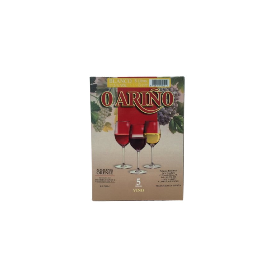 Vino ARIÑO blanco garrafa 5 litros