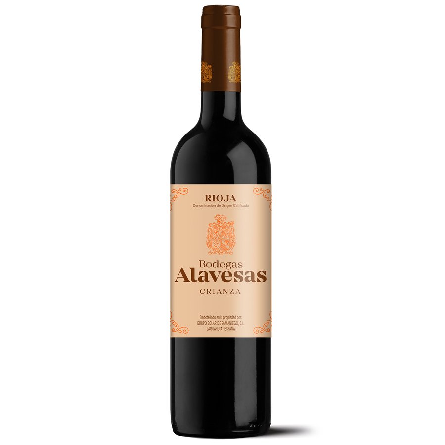 Vino D.O.Rioja tinto BODEGAS ALAVESAS crianza botella 75 cl