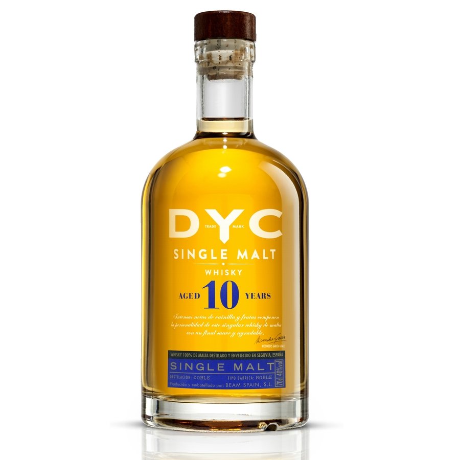 Whisky nacional DYC malta 10 años botella 70 cl