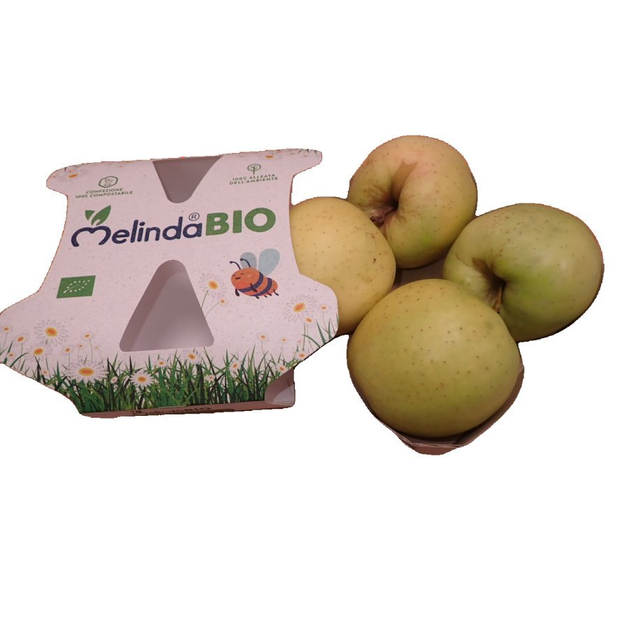 Manzana golden ecológica 1ª calibre 75/80mm bandeja 750 g