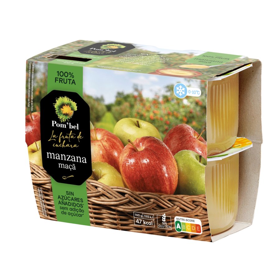 Puré de manzana POM'BEL pack 4X100 g