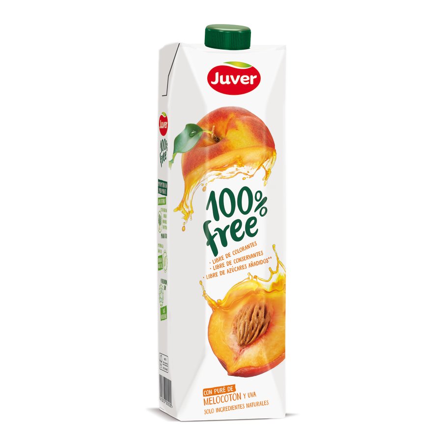 Bebida de zumo JUVER 100% free melocotón 1 l