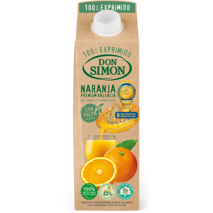 Zumo naranja exprimida DON SIMON con pulpa brik 1 l