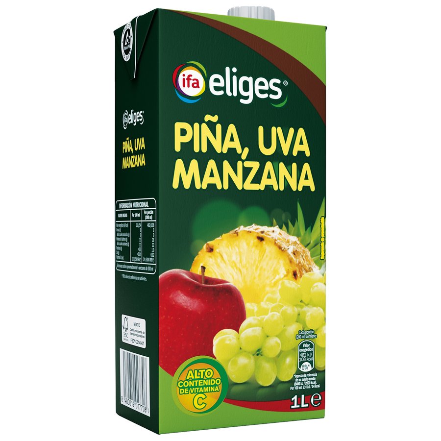 Zumo piña uva manzana IFA ELIGES brik 1 l